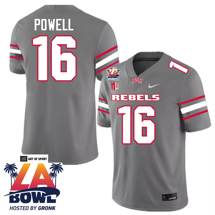 Mani Powell LA Bowl Jersey,UNLV Rebels 2024 LA Bowl Jersey-Grey